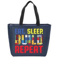 Eat Sleep Build Repeat Building Funny Builders Zip Tote Bag