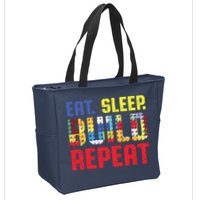 Eat Sleep Build Repeat Building Funny Builders Zip Tote Bag