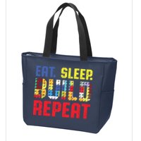 Eat Sleep Build Repeat Building Funny Builders Zip Tote Bag