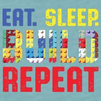 Eat Sleep Build Repeat Building Funny Builders Sueded Cloud Jersey T-Shirt
