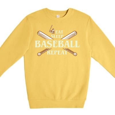 Eat Sleep Baseball Repeat Premium Crewneck Sweatshirt