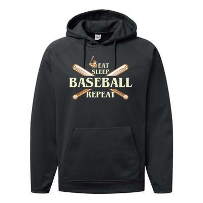 Eat Sleep Baseball Repeat Performance Fleece Hoodie