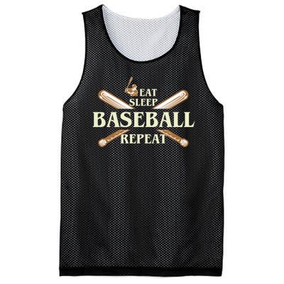 Eat Sleep Baseball Repeat Mesh Reversible Basketball Jersey Tank