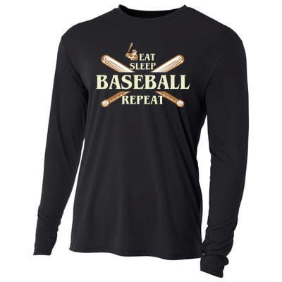 Eat Sleep Baseball Repeat Cooling Performance Long Sleeve Crew