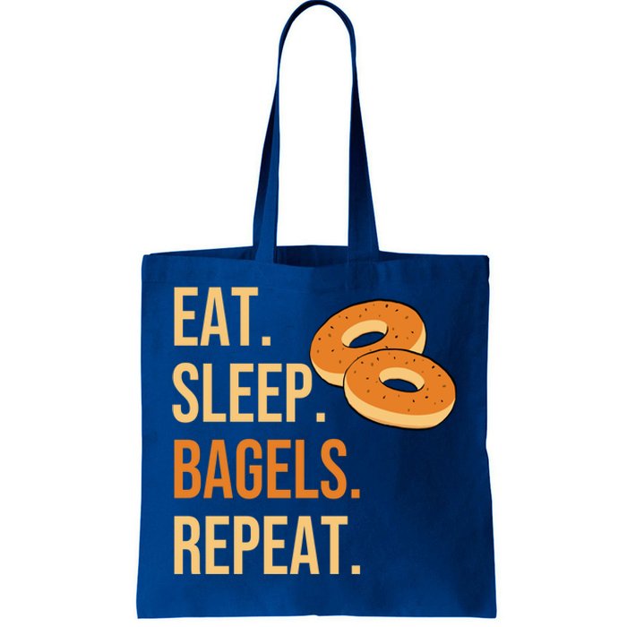 Eat Sleep Bagels Repeat Bagel Lovers Funny Baking Bakery Gift Tote Bag