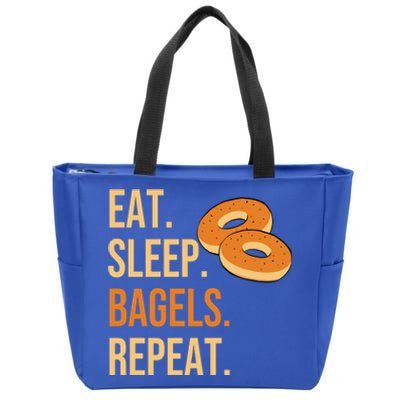 Eat Sleep Bagels Repeat Bagel Lovers Funny Baking Bakery Gift Zip Tote Bag