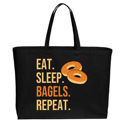 Eat Sleep Bagels Repeat Bagel Lovers Funny Baking Bakery Gift Cotton Canvas Jumbo Tote