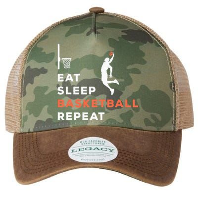 Eat Sleep Basketball Repeat Player Coach Hooper Legacy Tie Dye Trucker Hat