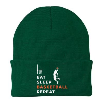 Eat Sleep Basketball Repeat Player Coach Hooper Knit Cap Winter Beanie