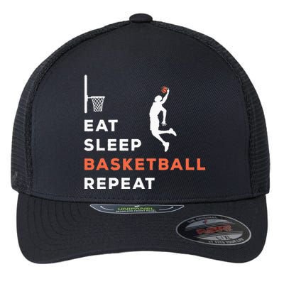 Eat Sleep Basketball Repeat Player Coach Hooper Flexfit Unipanel Trucker Cap