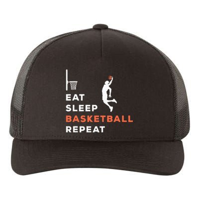 Eat Sleep Basketball Repeat Player Coach Hooper Yupoong Adult 5-Panel Trucker Hat