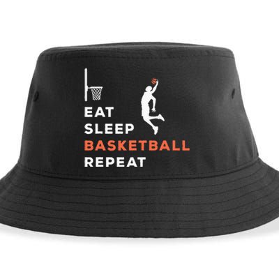 Eat Sleep Basketball Repeat Player Coach Hooper Sustainable Bucket Hat