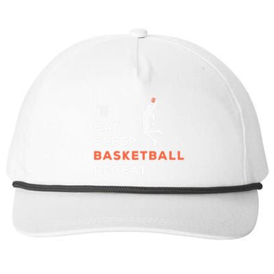 Eat Sleep Basketball Repeat Player Coach Hooper Snapback Five-Panel Rope Hat