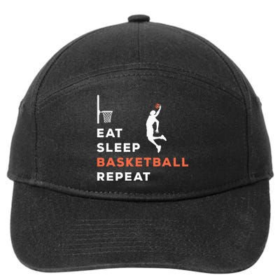 Eat Sleep Basketball Repeat Player Coach Hooper 7-Panel Snapback Hat