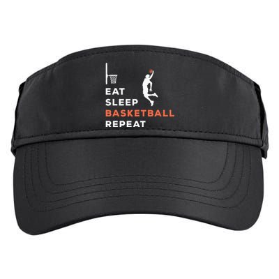 Eat Sleep Basketball Repeat Player Coach Hooper Adult Drive Performance Visor