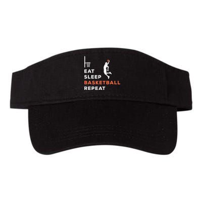 Eat Sleep Basketball Repeat Player Coach Hooper Valucap Bio-Washed Visor