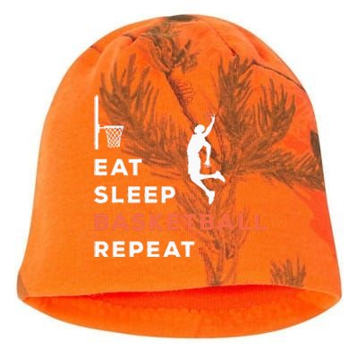 Eat Sleep Basketball Repeat Player Coach Hooper Kati - Camo Knit Beanie