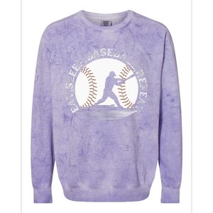 Eat Sleep Baseball Repeat Baseball Player Colorblast Crewneck Sweatshirt