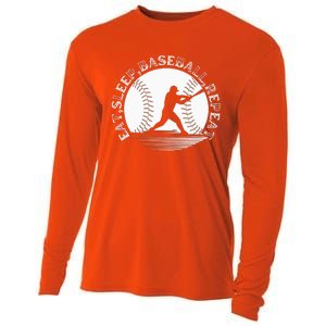 Eat Sleep Baseball Repeat Baseball Player Cooling Performance Long Sleeve Crew