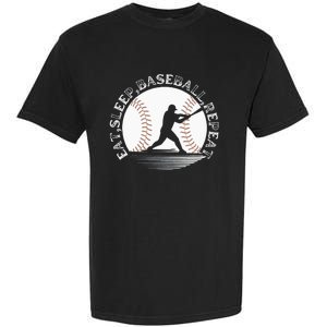 Eat Sleep Baseball Repeat Baseball Player Garment-Dyed Heavyweight T-Shirt