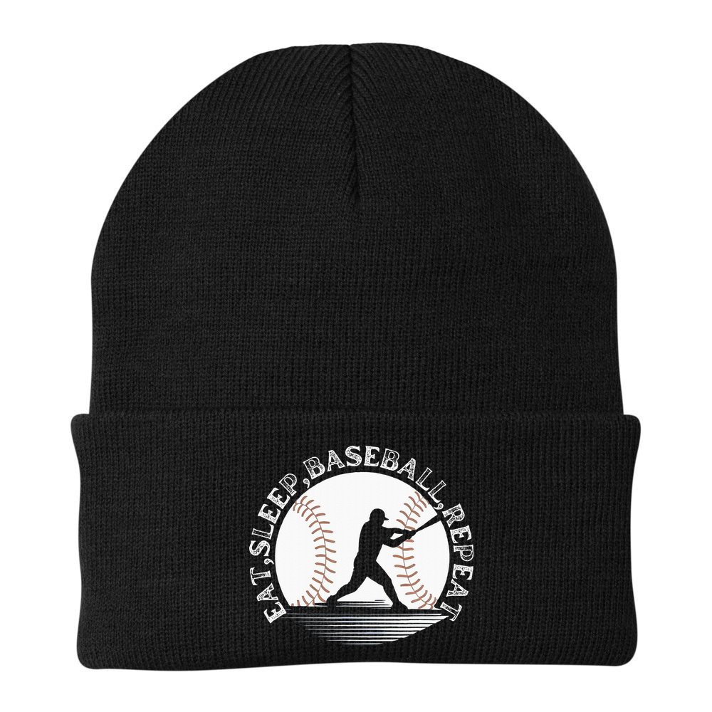 Eat Sleep Baseball Repeat Baseball Player Beanie