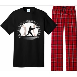 Eat Sleep Baseball Repeat Baseball Player Pajama Set