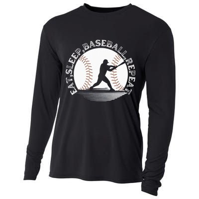 Eat Sleep Baseball Repeat Baseball Player Cooling Performance Long Sleeve Crew