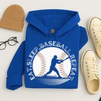 Eat Sleep Baseball Repeat Baseball Player Hoodie