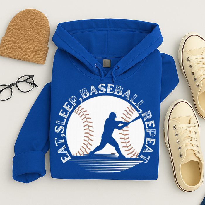 Eat Sleep Baseball Repeat Baseball Player Hoodie