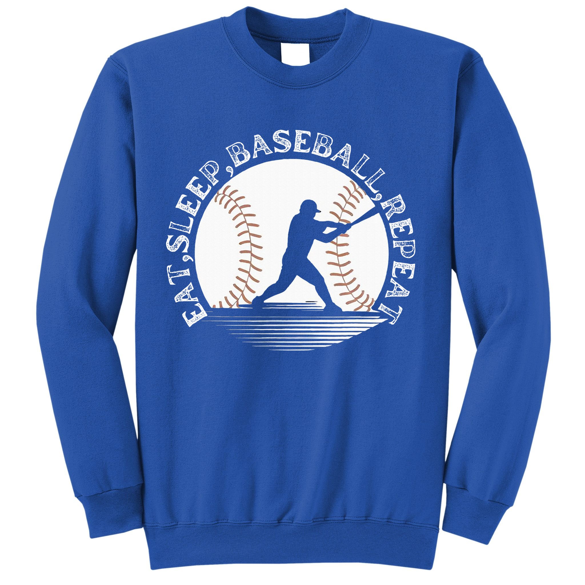 Eat Sleep Baseball Repeat Baseball Player Sweatshirt