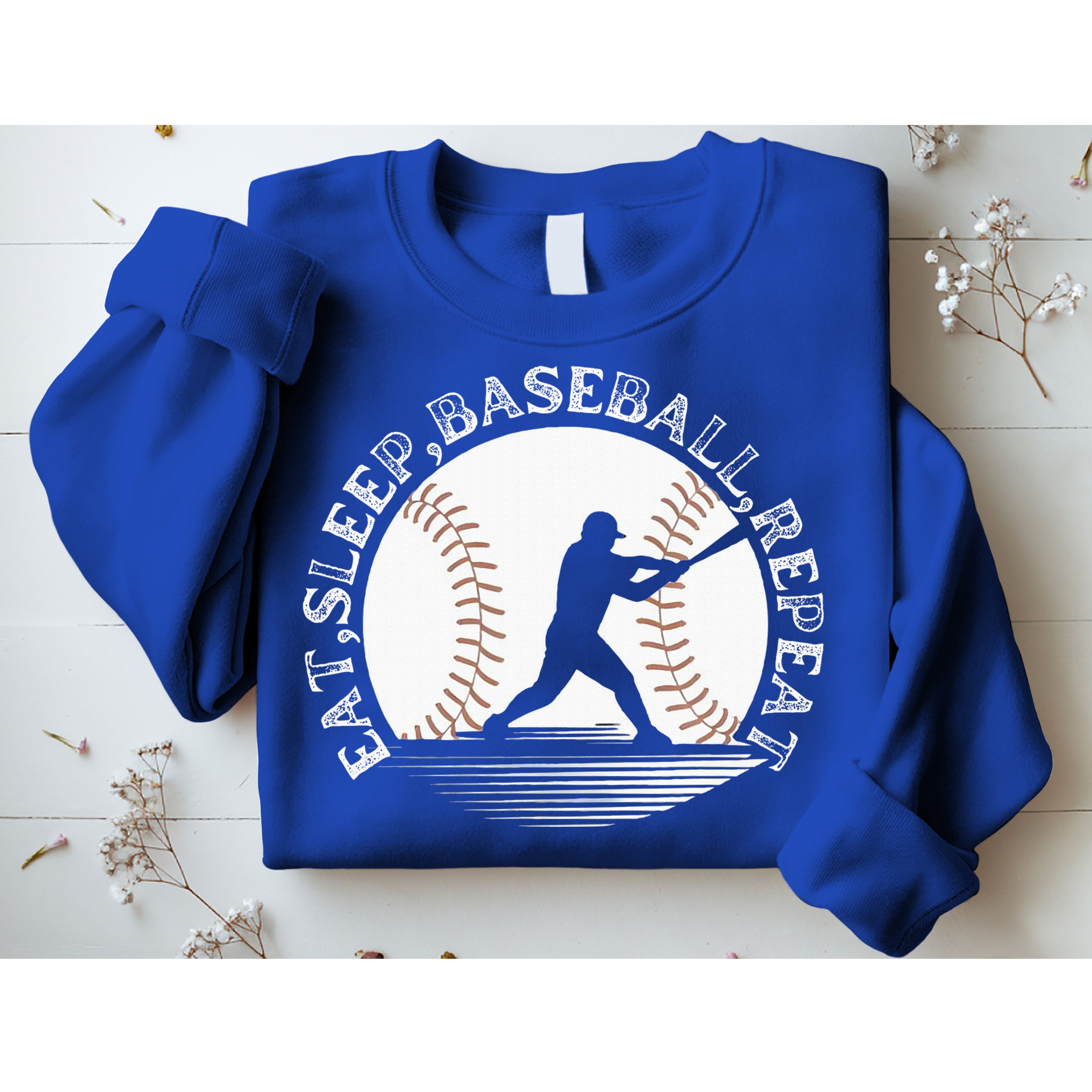 Eat Sleep Baseball Repeat Baseball Player Sweatshirt