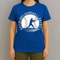Eat Sleep Baseball Repeat Baseball Player T-Shirt