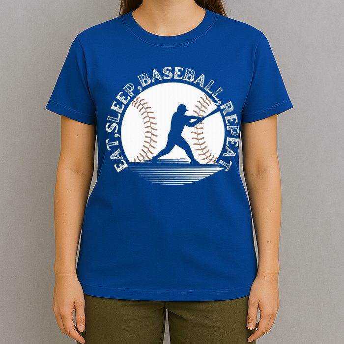 Eat Sleep Baseball Repeat Baseball Player T-Shirt