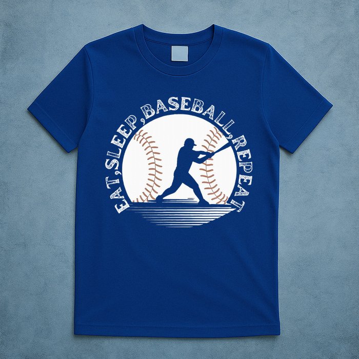Eat Sleep Baseball Repeat Baseball Player T-Shirt