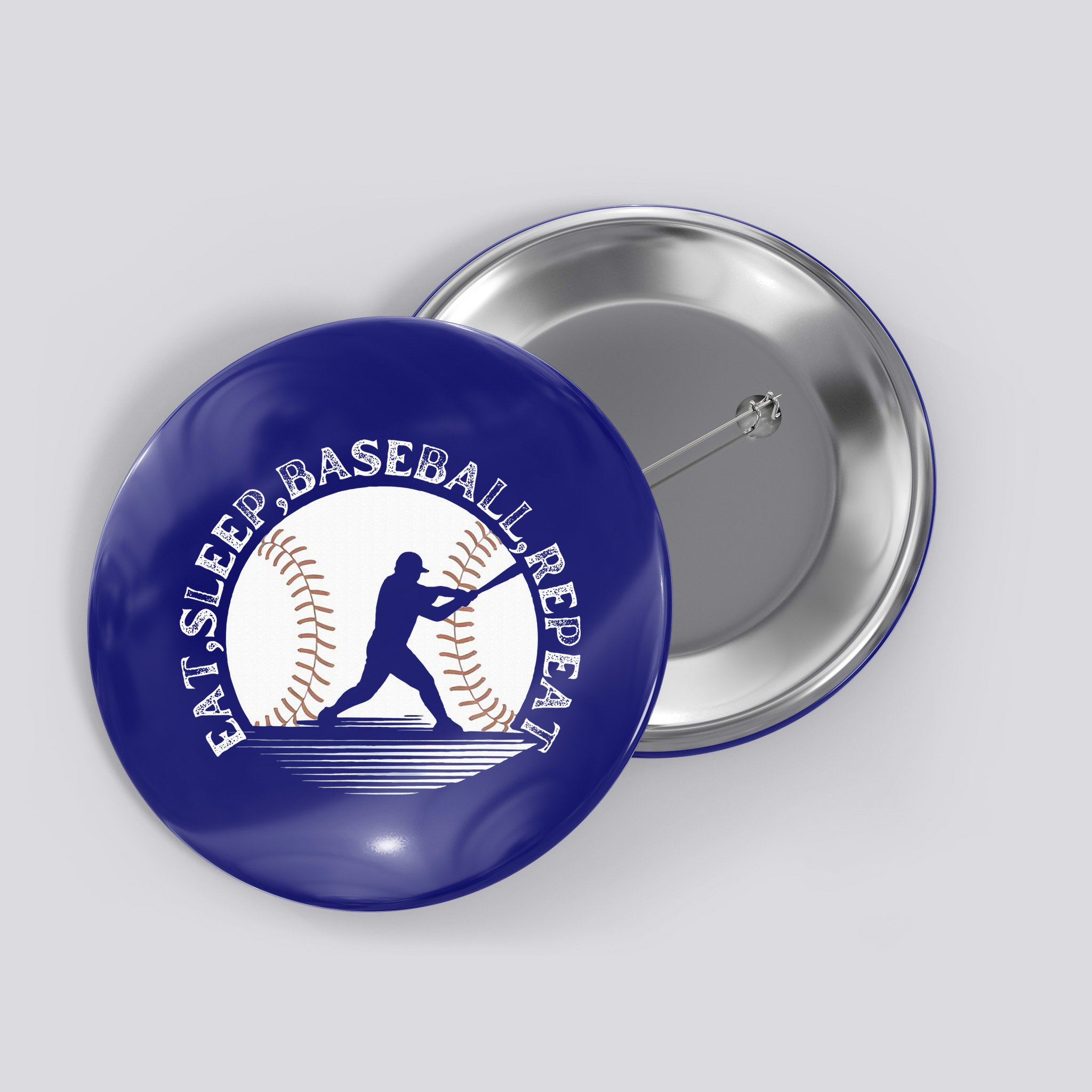 Eat Sleep Baseball Repeat Baseball Player Button