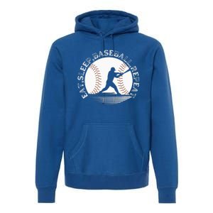 Eat Sleep Baseball Repeat Baseball Player Premium Hoodie