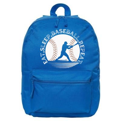 Eat Sleep Baseball Repeat Baseball Player 16 in Basic Backpack