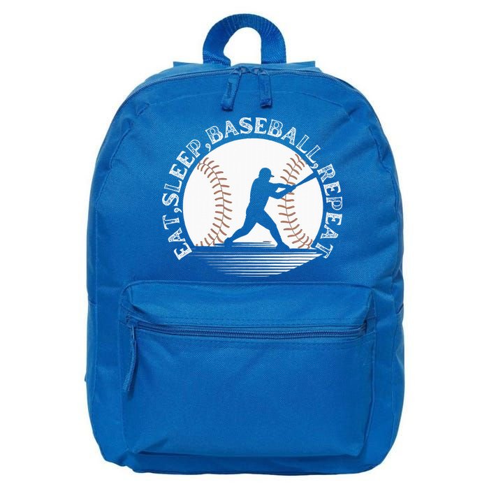 Eat Sleep Baseball Repeat Baseball Player 16 in Basic Backpack