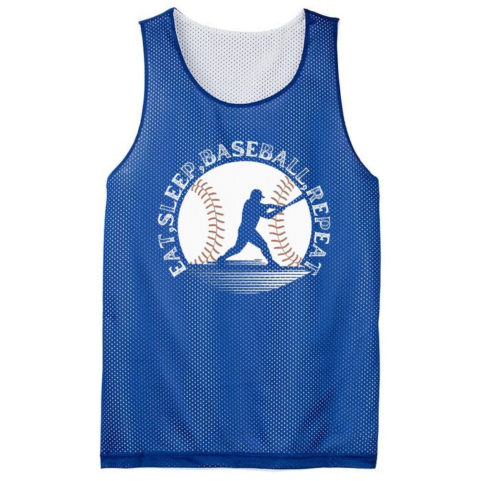 Eat Sleep Baseball Repeat Baseball Player Mesh Reversible Basketball Jersey Tank