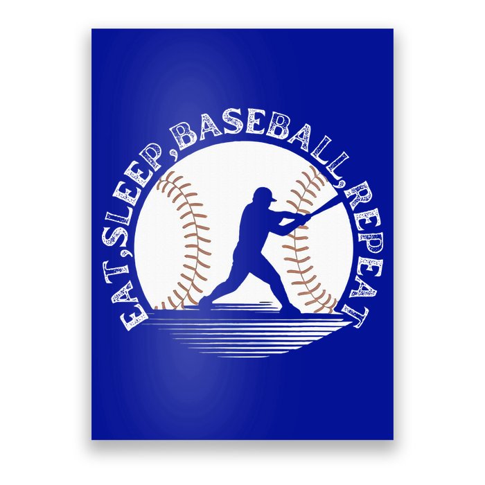 Eat Sleep Baseball Repeat Baseball Player Poster