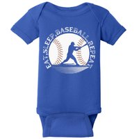 Eat Sleep Baseball Repeat Baseball Player Baby Bodysuit