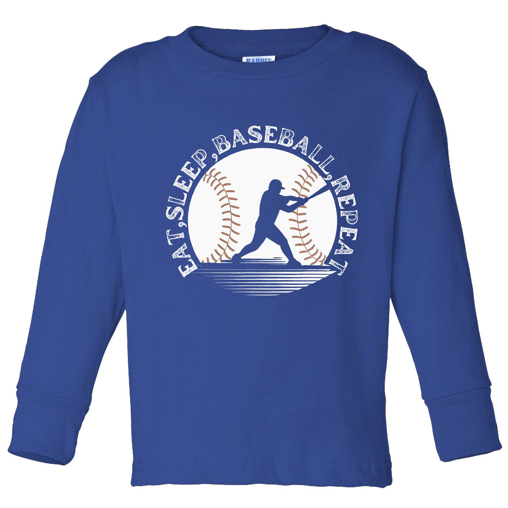 Eat Sleep Baseball Repeat Baseball Player Toddler Long Sleeve Shirt