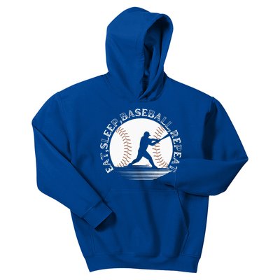 Eat Sleep Baseball Repeat Baseball Player Kids Hoodie