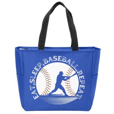 Eat Sleep Baseball Repeat Baseball Player Zip Tote Bag