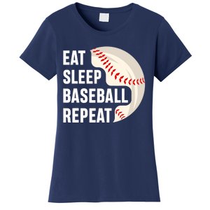 EAT SLEEP BASEBALL REPEAT Baseball Player Women's T-Shirt