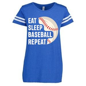 EAT SLEEP BASEBALL REPEAT Baseball Player Enza Ladies Jersey Football T-Shirt