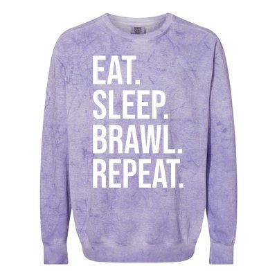 Eat Sleep Brawl Repeat Brawler Funny Video Gamer Meaningful Gift Colorblast Crewneck Sweatshirt