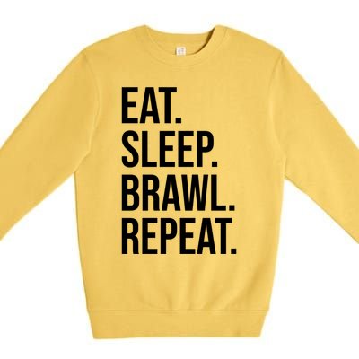 Eat Sleep Brawl Repeat Brawler Funny Video Gamer Meaningful Gift Premium Crewneck Sweatshirt