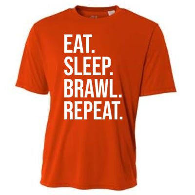 Eat Sleep Brawl Repeat Brawler Funny Video Gamer Meaningful Gift Cooling Performance Crew T-Shirt