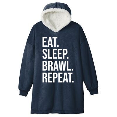 Eat Sleep Brawl Repeat Brawler Funny Video Gamer Meaningful Gift Hooded Wearable Blanket